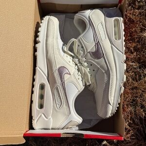 Nike Air Max 90 Sail Phantom Pink Oxford Womens Low Top Casual Size 6 DX0115-101